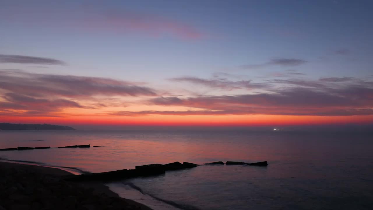 美丽的海景日出景观视频素材