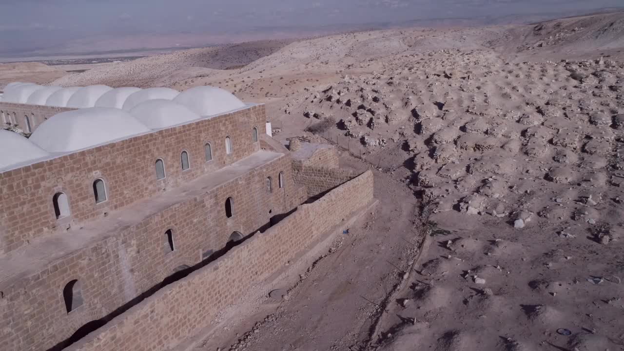 犹太沙漠的Nabi Musa遗址和清真寺，以色列。先知摩西之墓视频素材