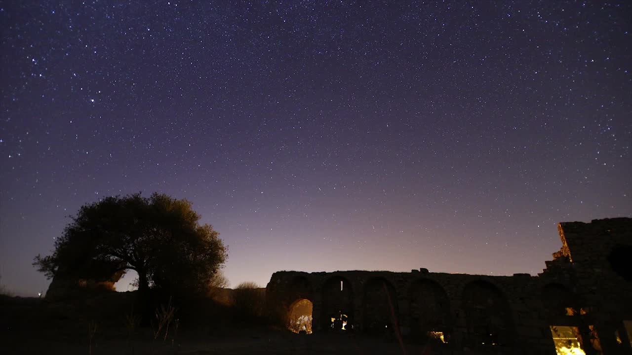 夜晚的古堡。视频素材