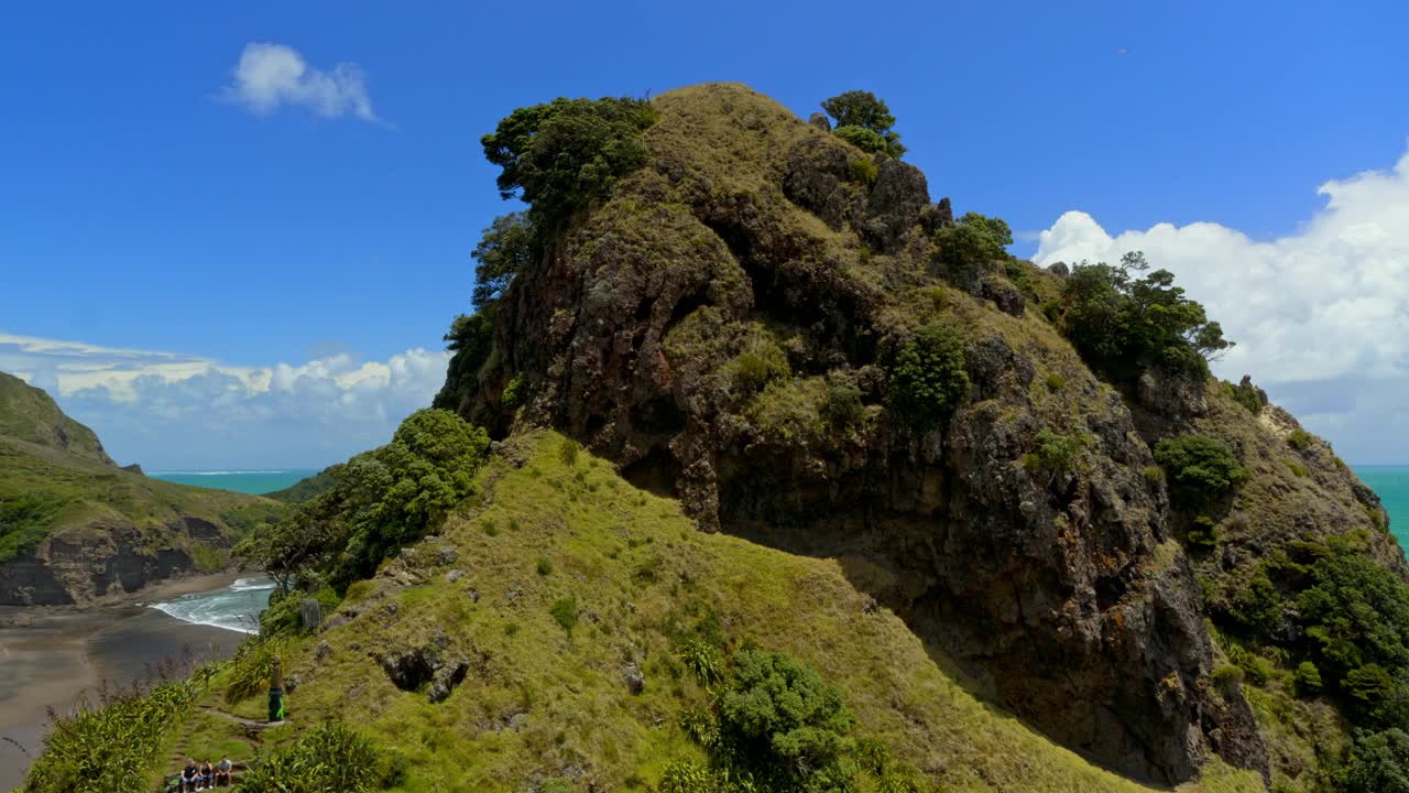 狮岩空中碧哈海滩海岸线视频素材