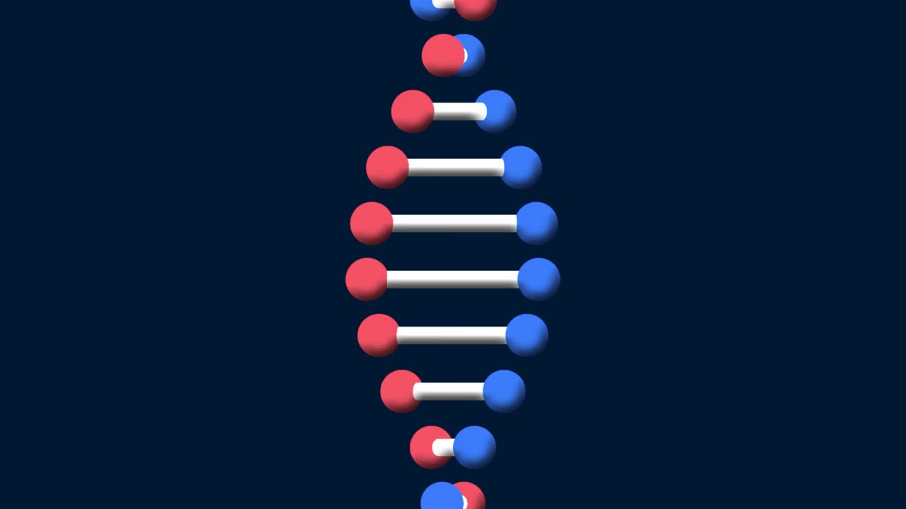 在连接点上旋转dna链的动画视频素材