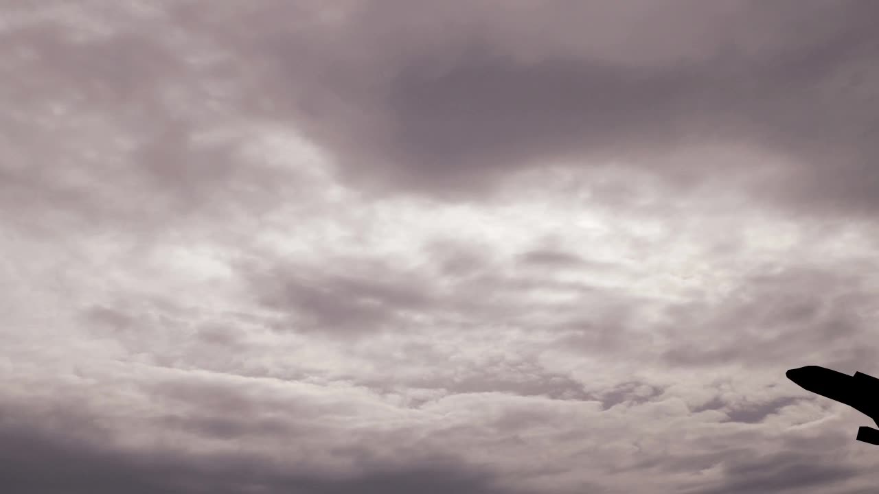 平面剪影飞越天空，2D动画视频素材