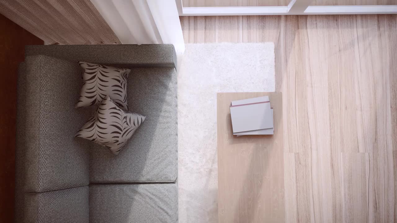 3d动画客厅内部视频素材