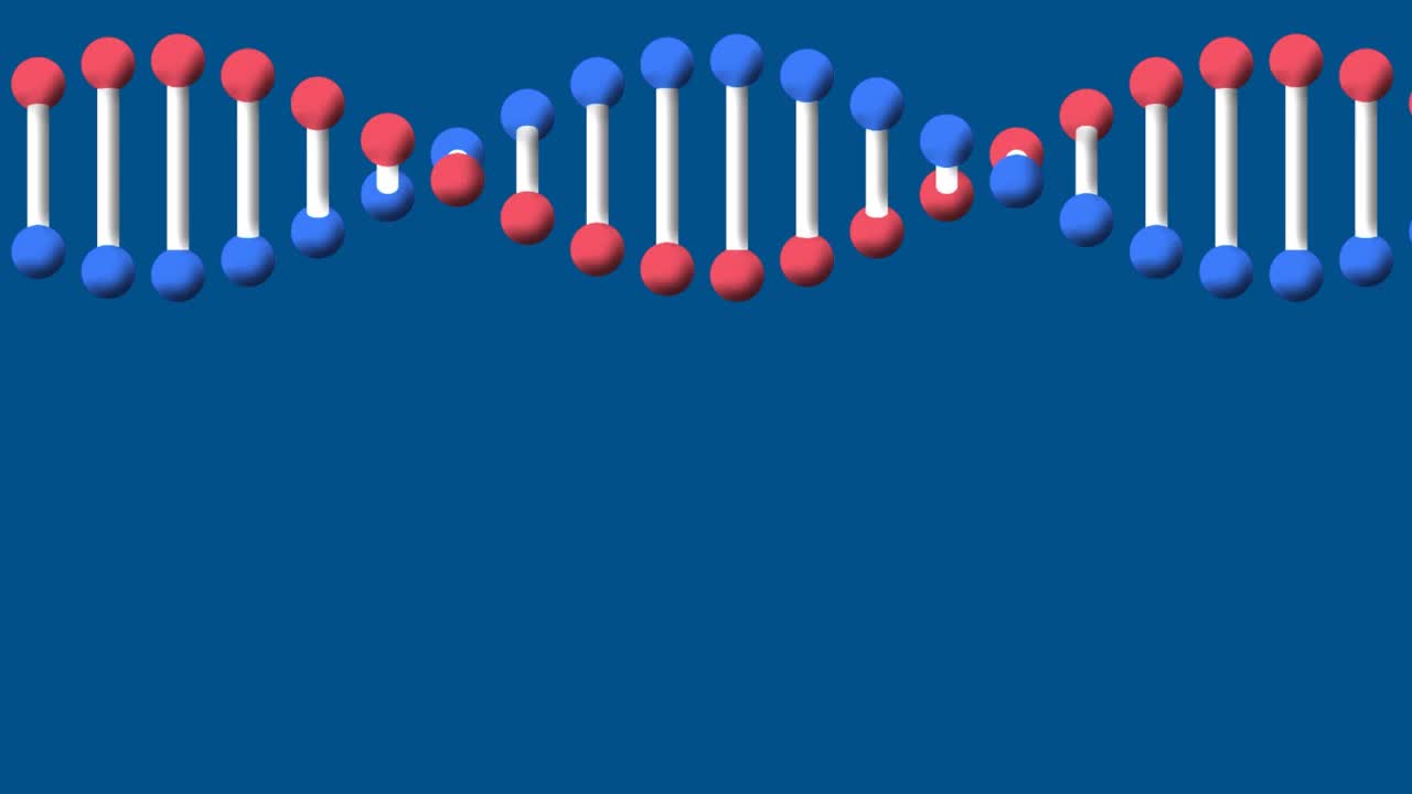 蓝色背景上的高分和dna链动画视频素材