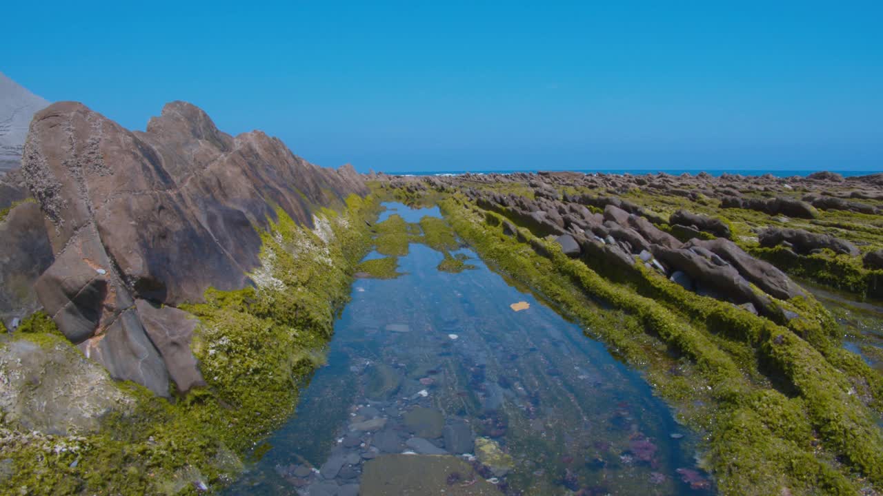 海洋中地质构造中的海水筏视频素材