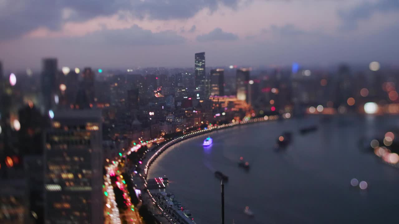 夜景的高天使视角视频素材