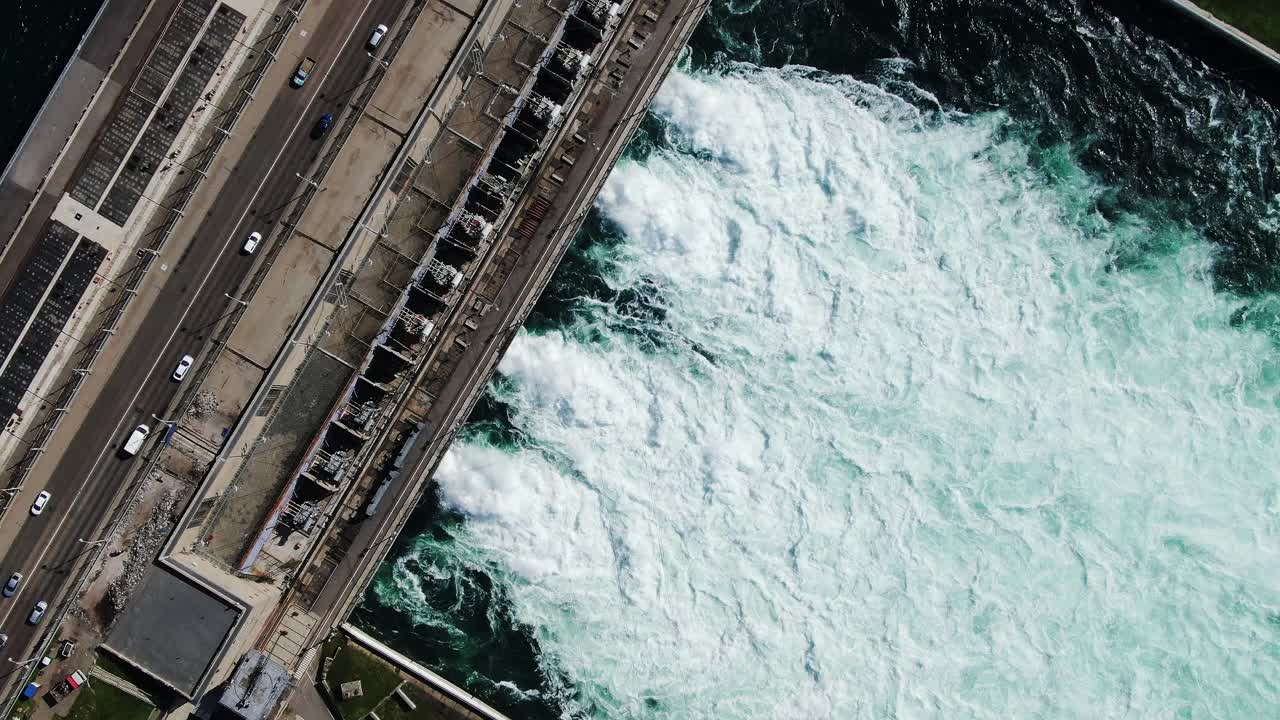 大坝水水力流动的河流俄罗斯可再生视频素材