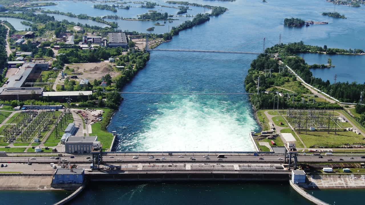 大坝水水力流动的河流俄罗斯可再生视频下载