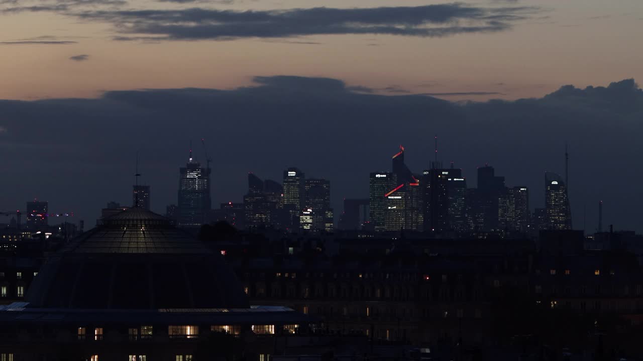 拉德芳斯区的夜景视频素材