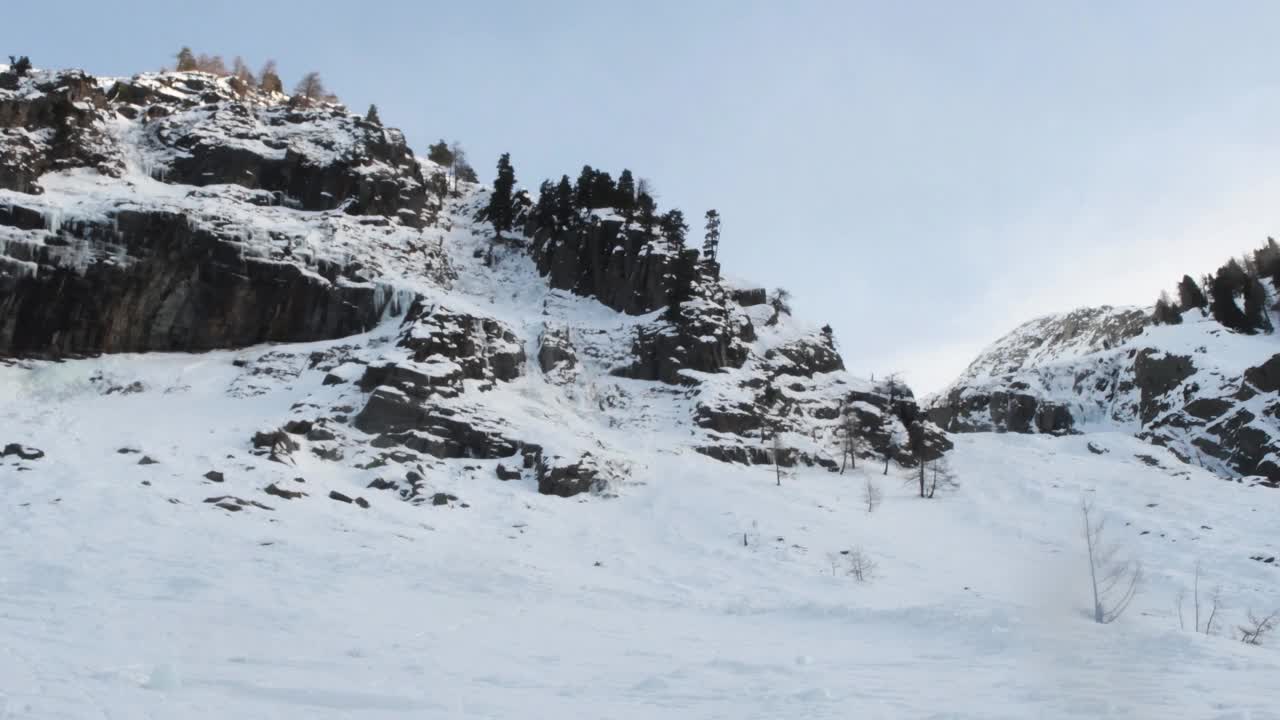 风景，雪，木材，树木，森林，阿尔卑斯山，视频素材