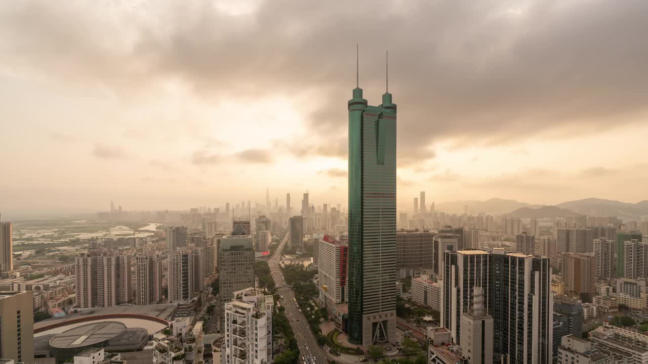 深圳市罗湖区城市天际线视频素材