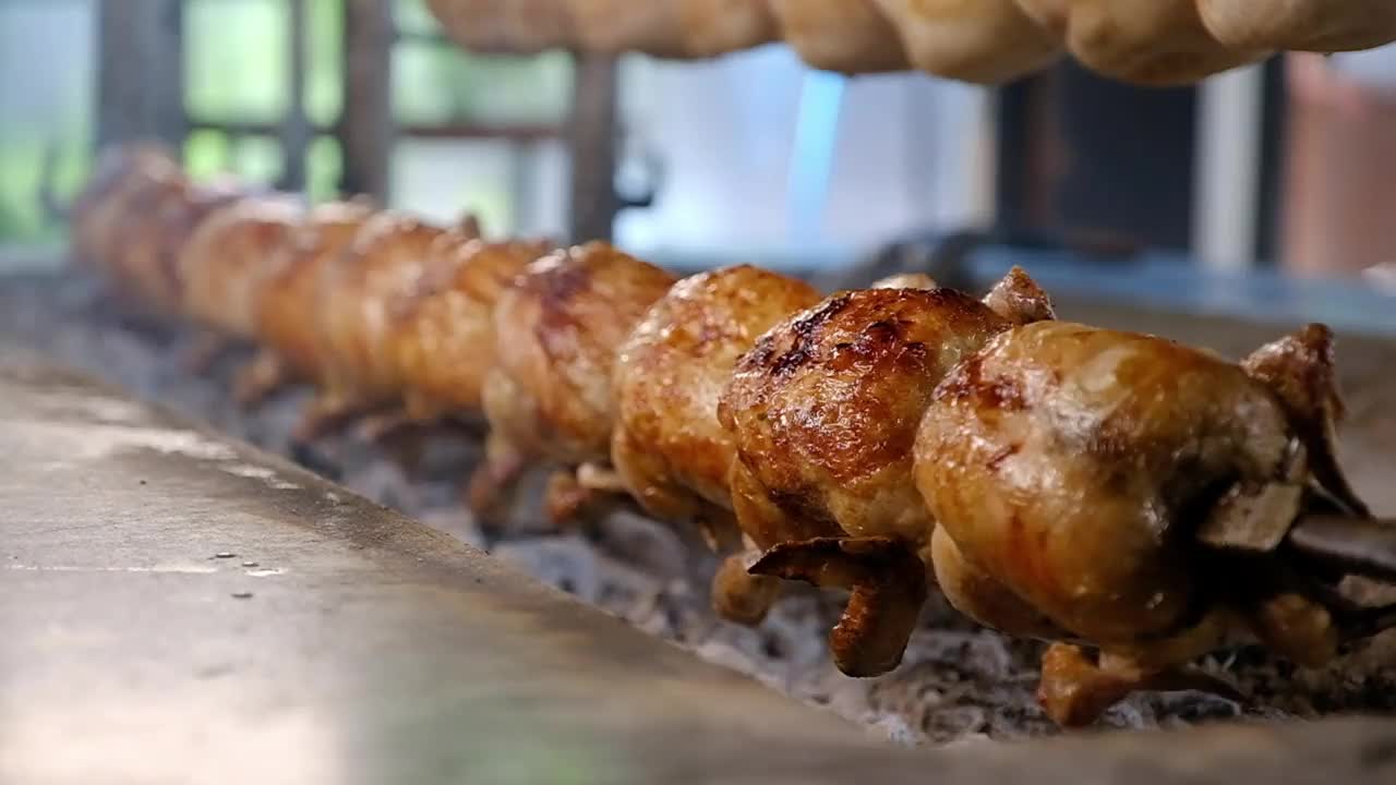 鸡肉烤视频素材