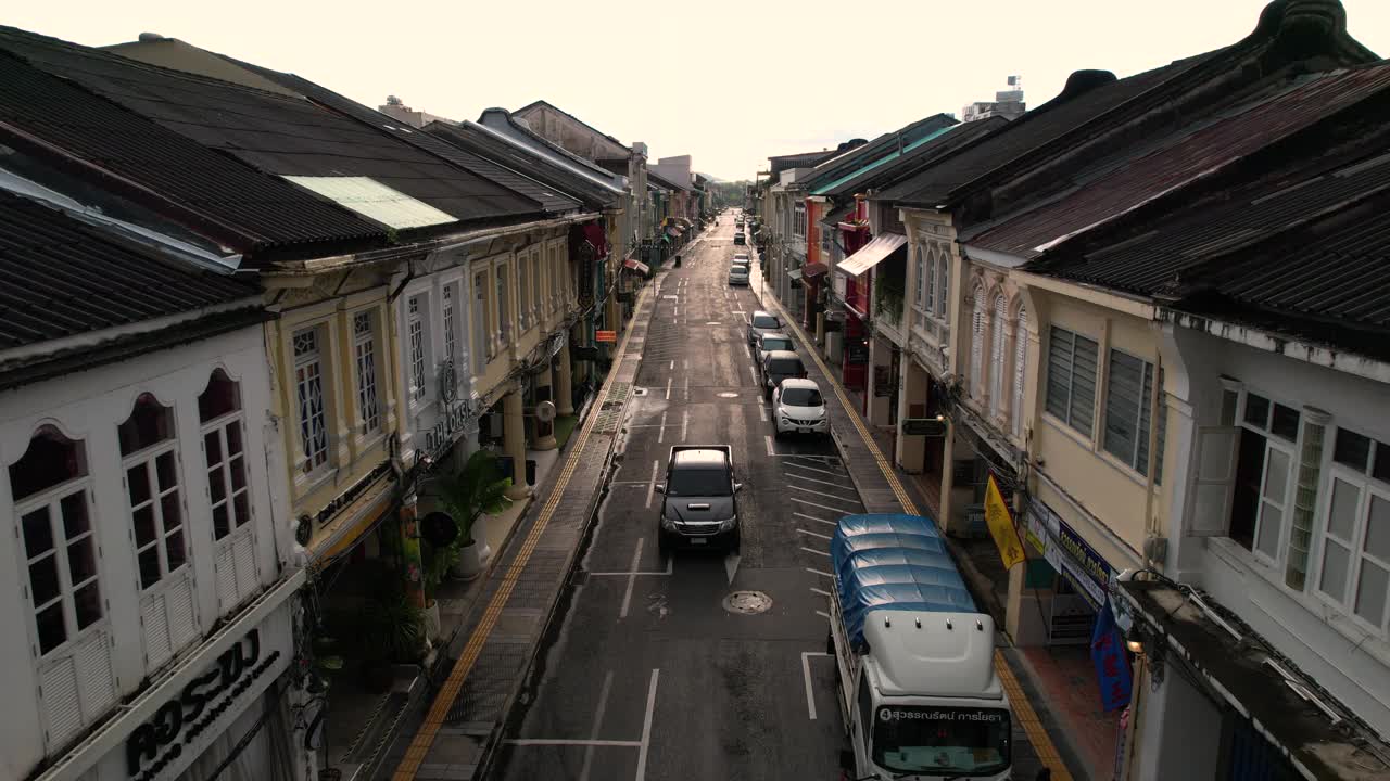 鸟瞰普吉岛旧城，普吉岛，泰国南部视频素材