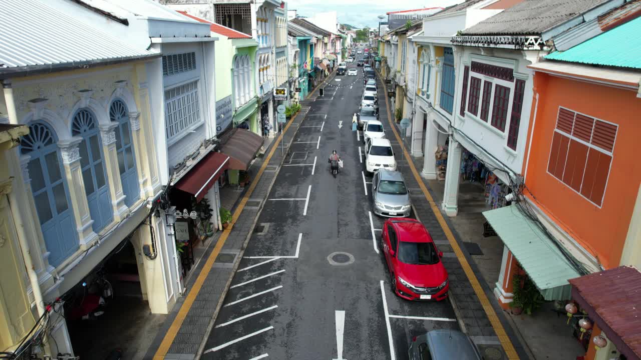 鸟瞰普吉岛旧城，普吉岛，泰国南部视频素材