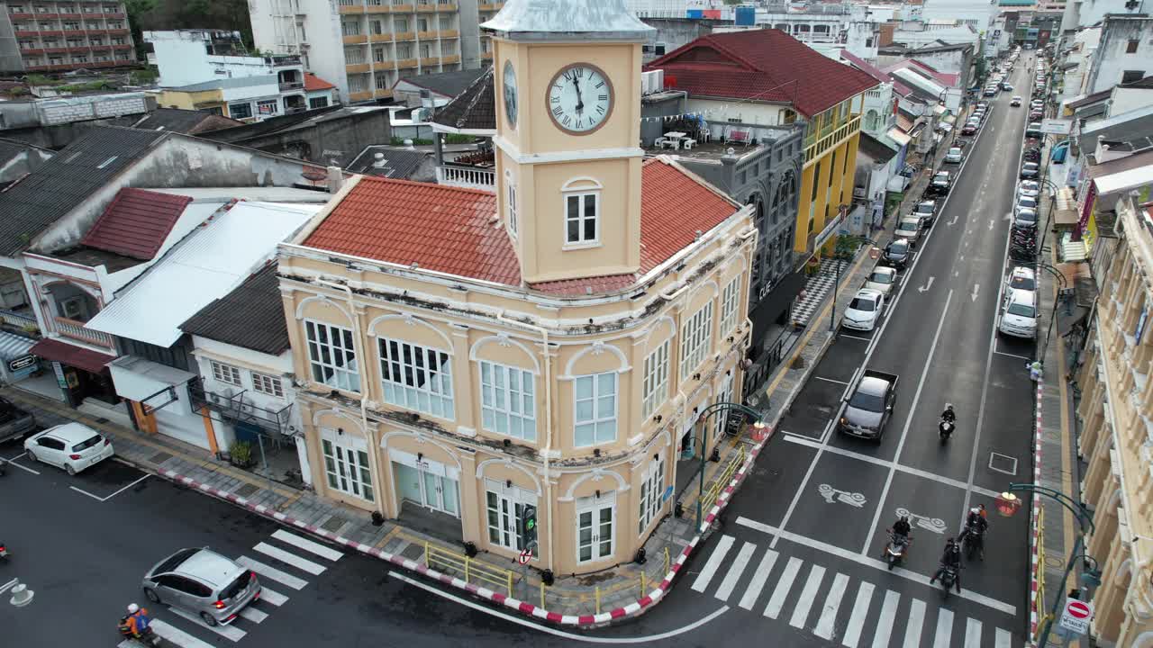 鸟瞰普吉岛旧城，普吉岛，泰国南部视频素材