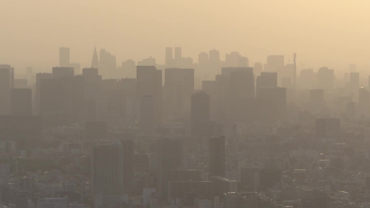 空中，黄昏的东京天际线，日本视频素材