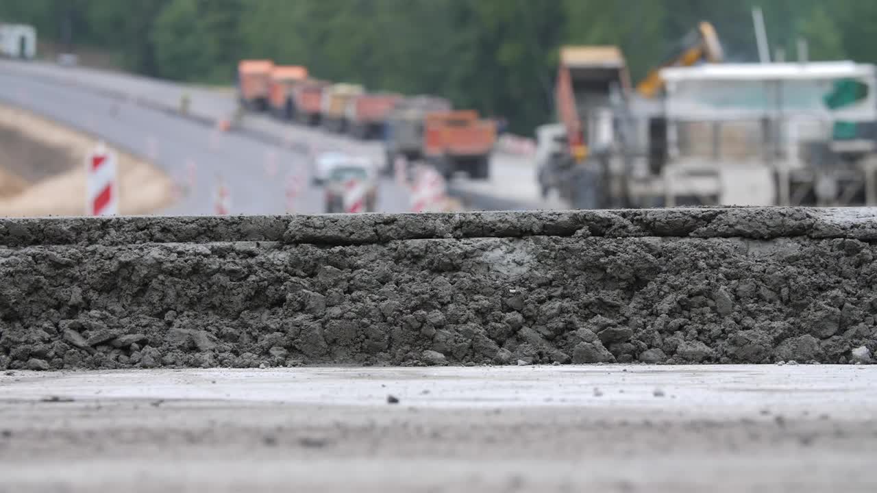 大型混凝土道路建设工程视频素材