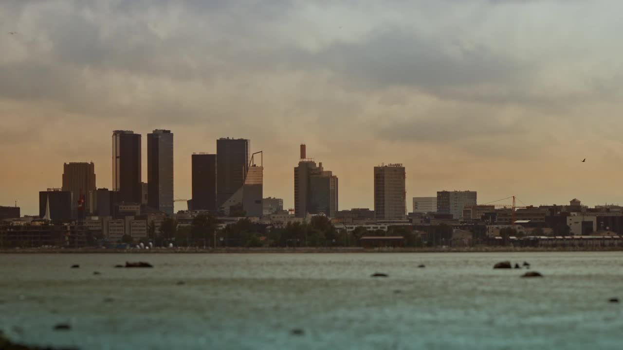 塔林湾海景。视频素材