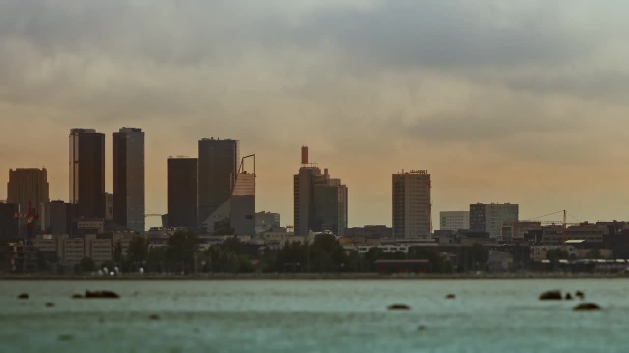 塔林湾海景。视频素材