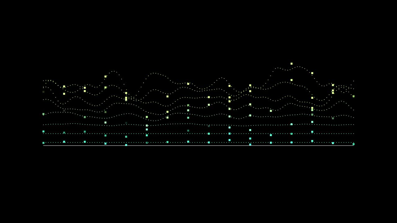 黑色背景上的音频波形均衡器视频素材