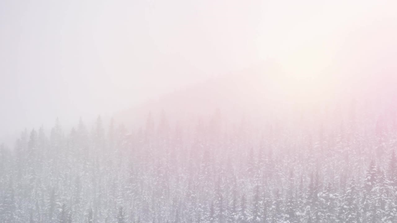 圣诞快乐的文字与圣诞老人在雪橇的冬天风景动画视频素材