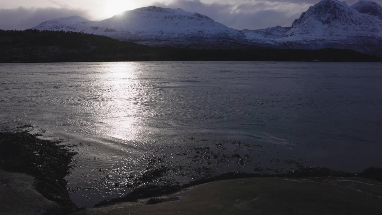 挪威的户外风景:北极圈上的峡湾景观视频素材