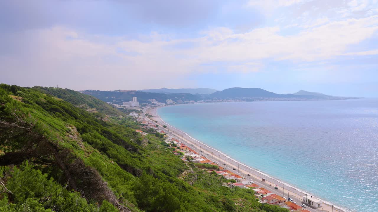 夏天，地中海沿岸风景如画的罗德岛视频素材