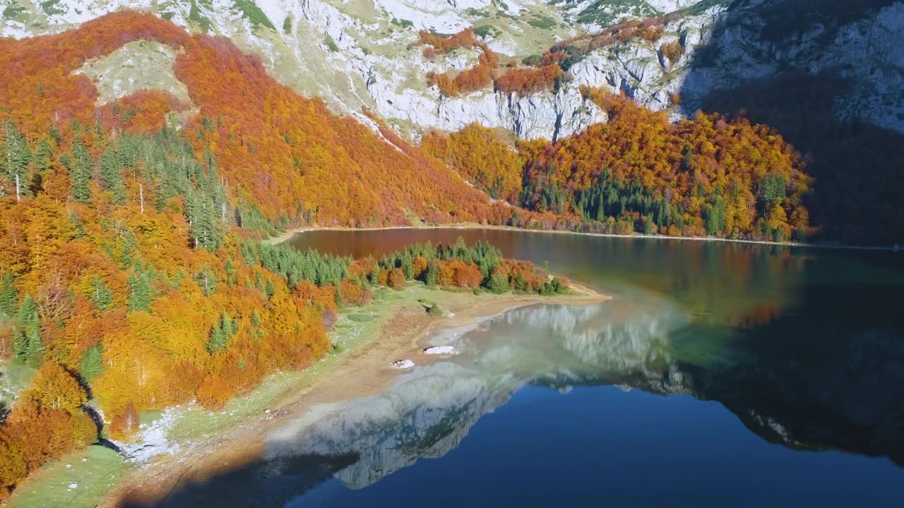 山湖秋天树叶视频素材