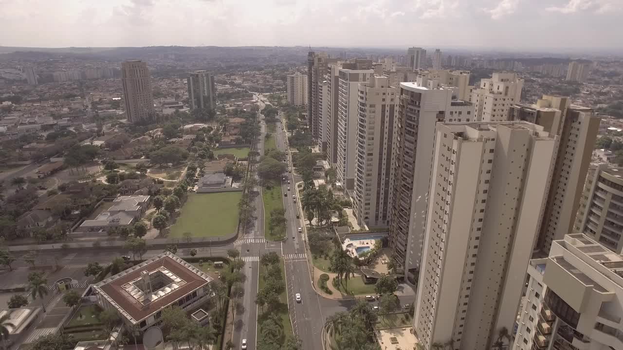 Avenida教授João Fiúza，巴西Ribeirão Preto最著名的大道，São Paulo视频素材