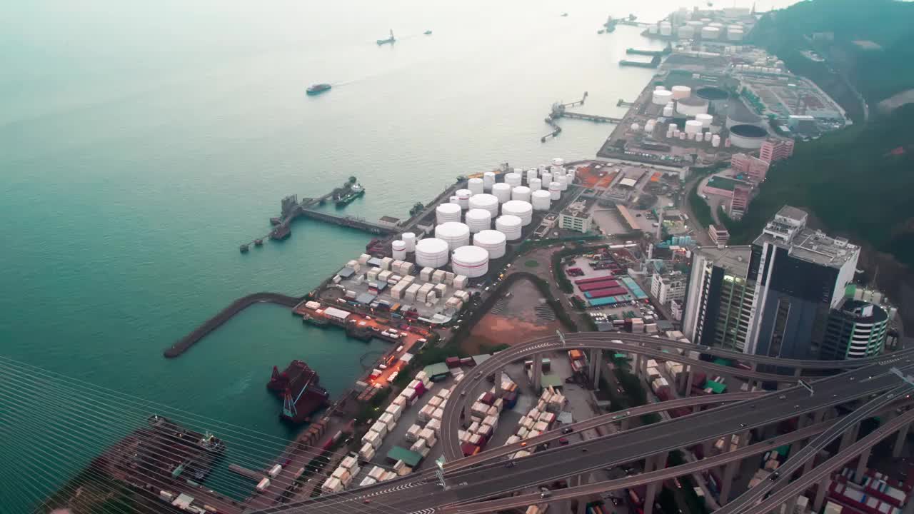 香港港口燃料储存处视频素材