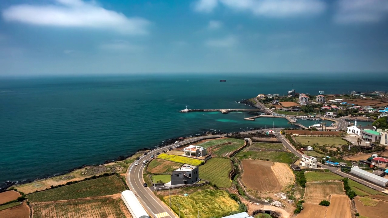 龙水浦和济州岛的景色视频素材