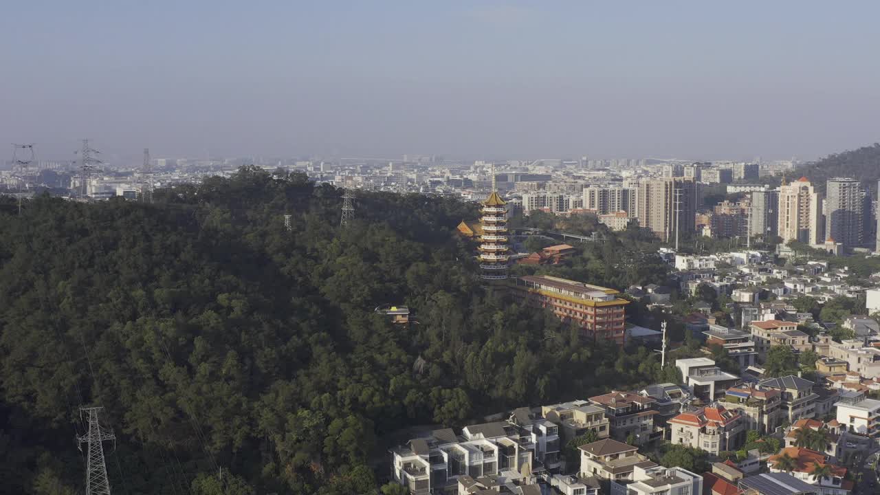 厦门城市天际线，鸟瞰图视频素材