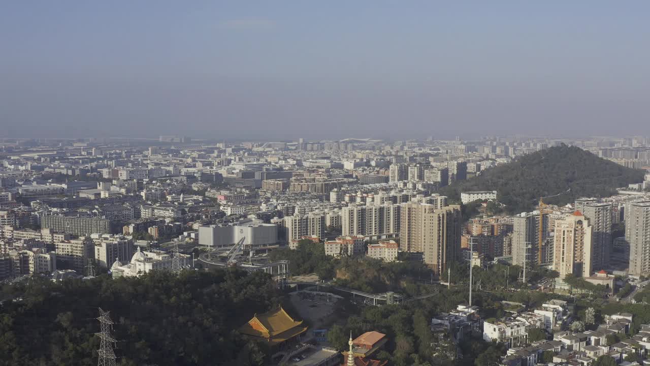 厦门城市天际线，鸟瞰图视频素材