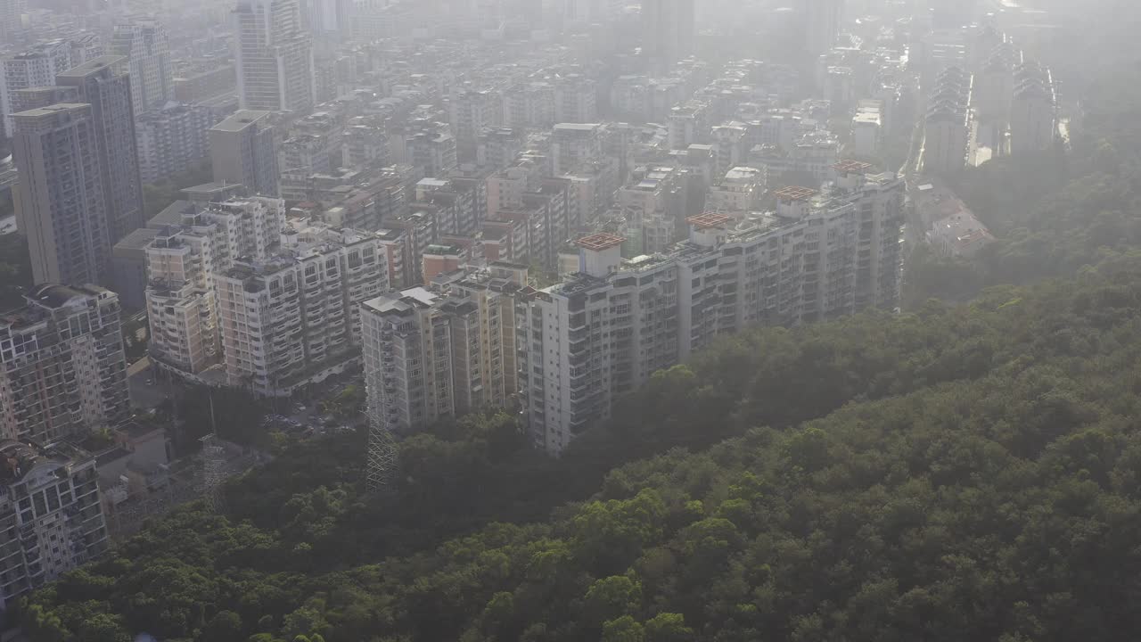 厦门城市天际线，鸟瞰图视频素材