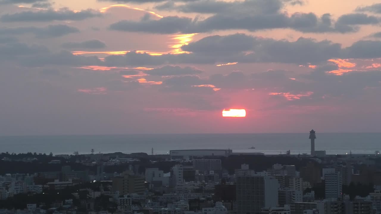 冲绳Shurijo城堡天文台的夜景视频素材