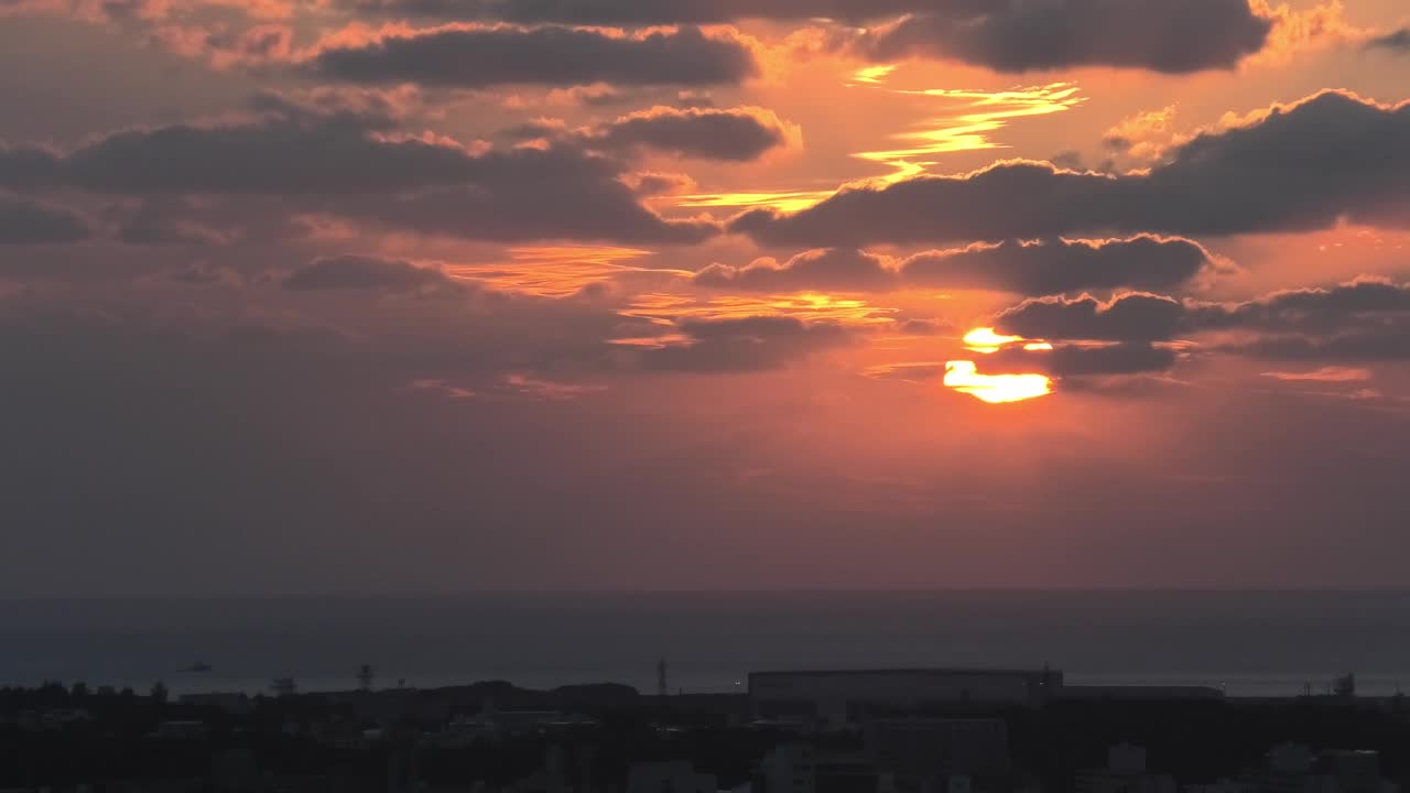 冲绳Shurijo城堡天文台的夜景视频素材