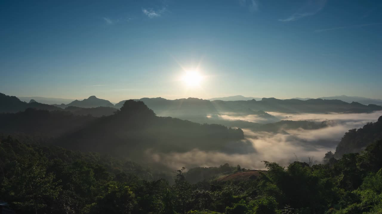 阳光与雾视频素材