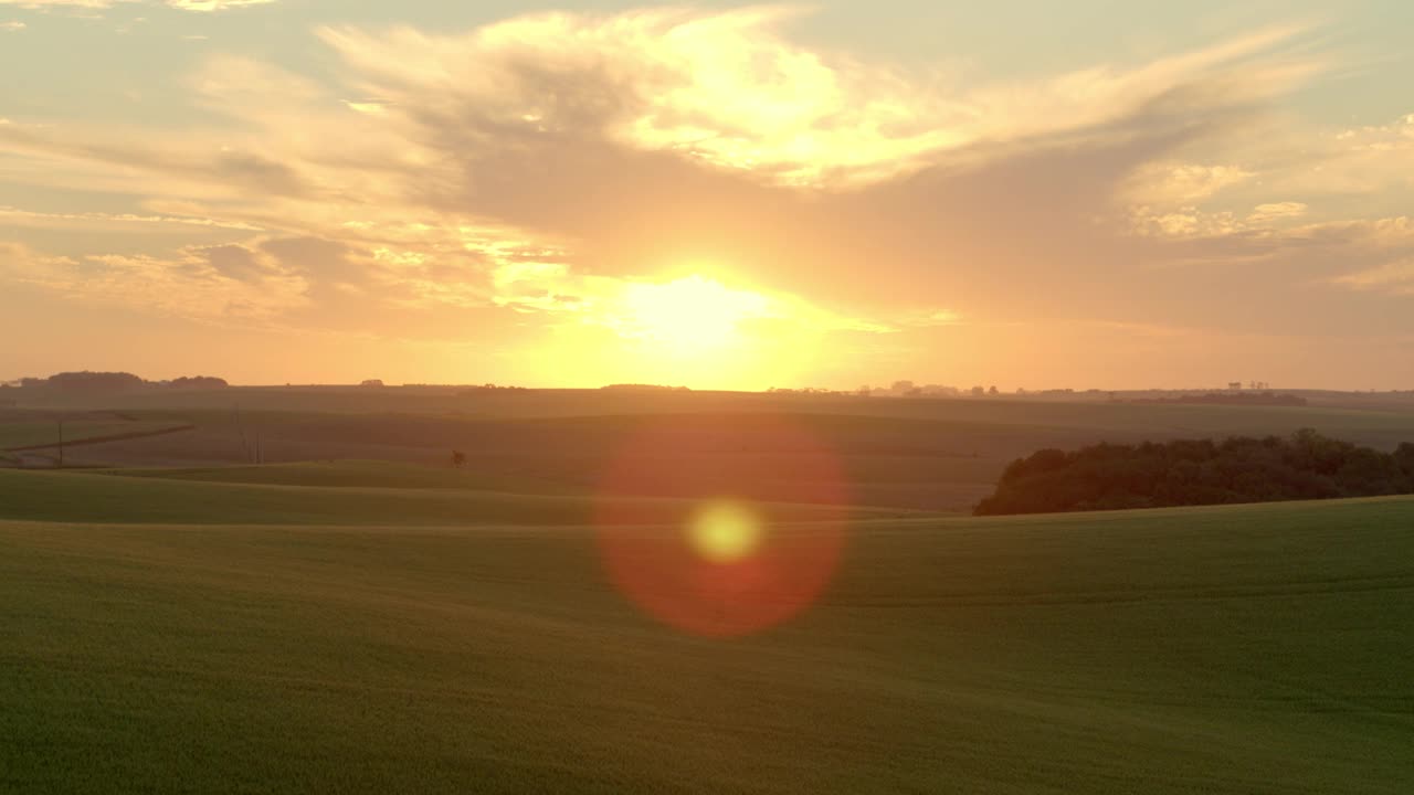 麦田里的夕阳视频素材