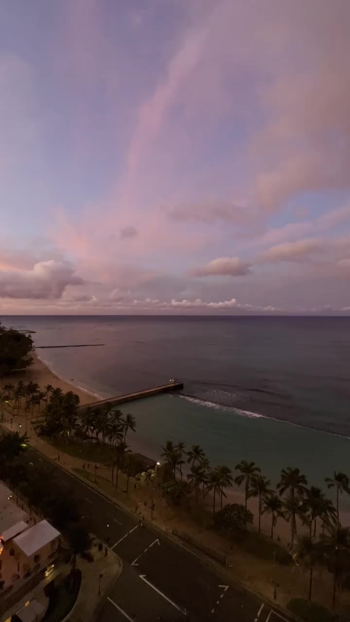 西威基基海滩日出视频素材