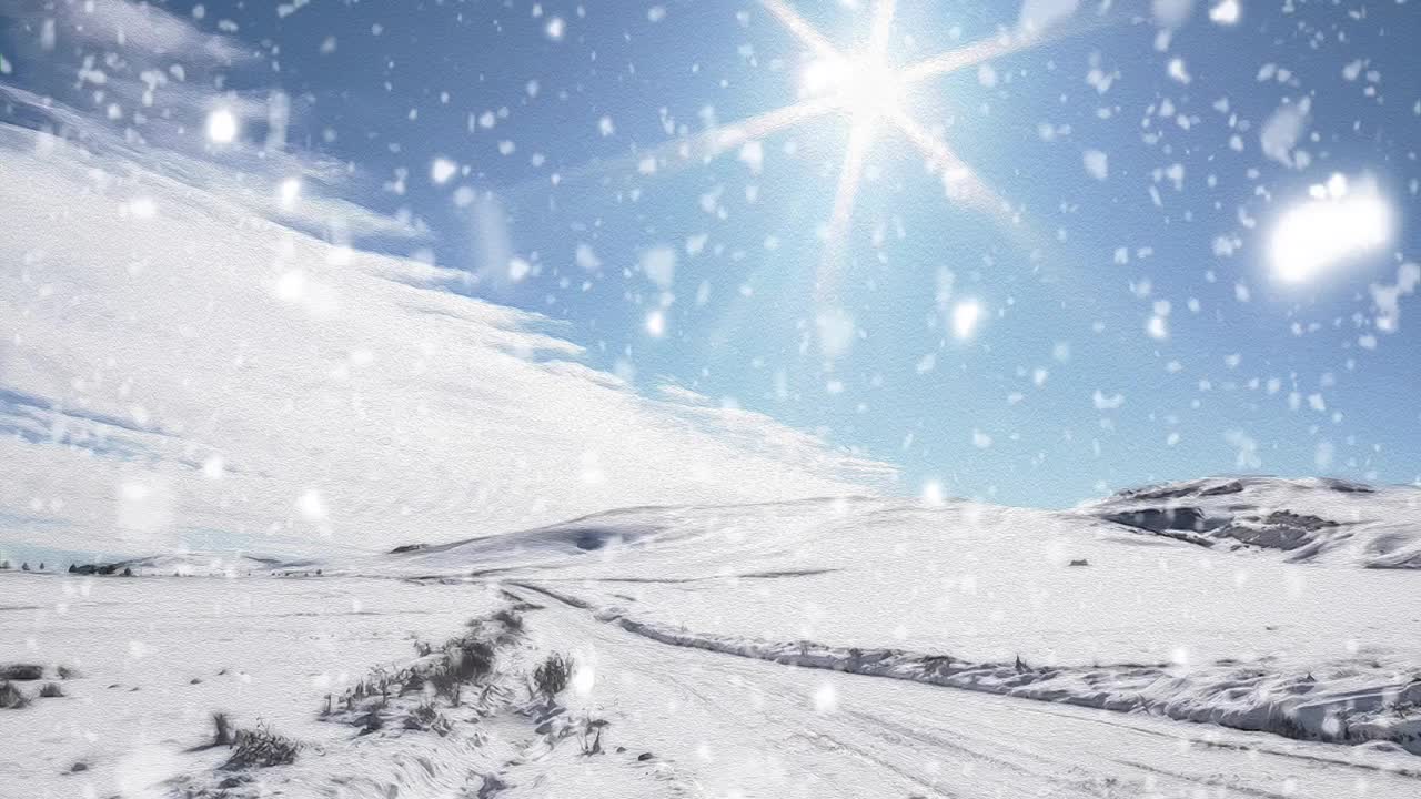 壮丽的自然美景和冬季的雪景。视频素材