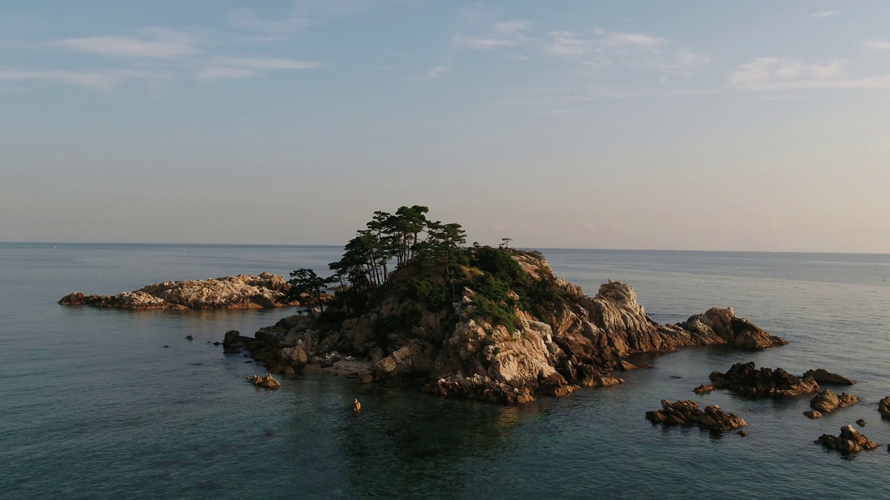 江原原德郡三陟市加南里加南港附近的海景视频素材