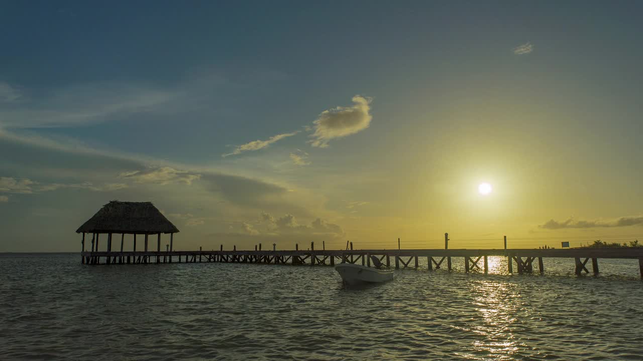 Holbox天堂海滩日落- 4K时间流逝视频素材