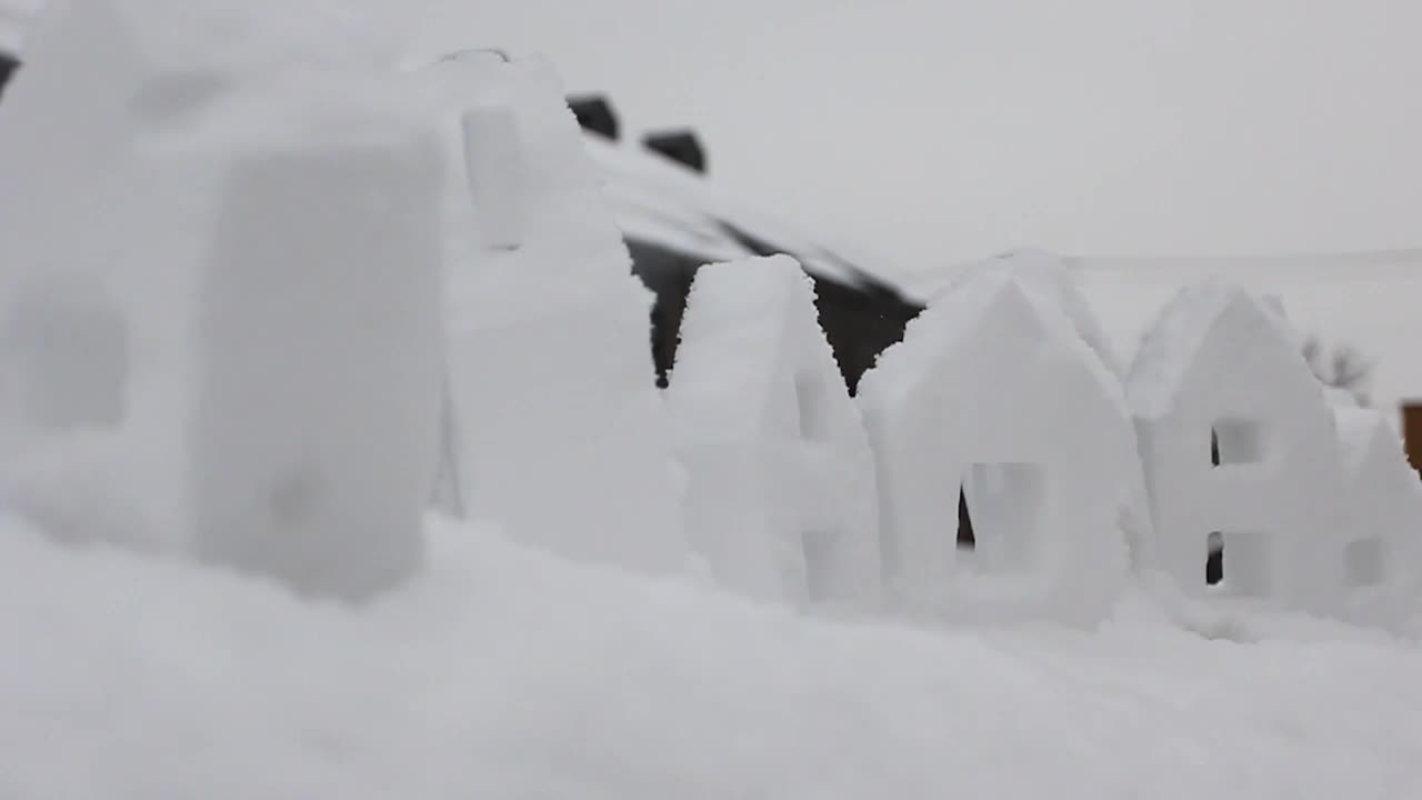 日本小樽雪灯节花灯，地点在日本北海道小樽。视频素材