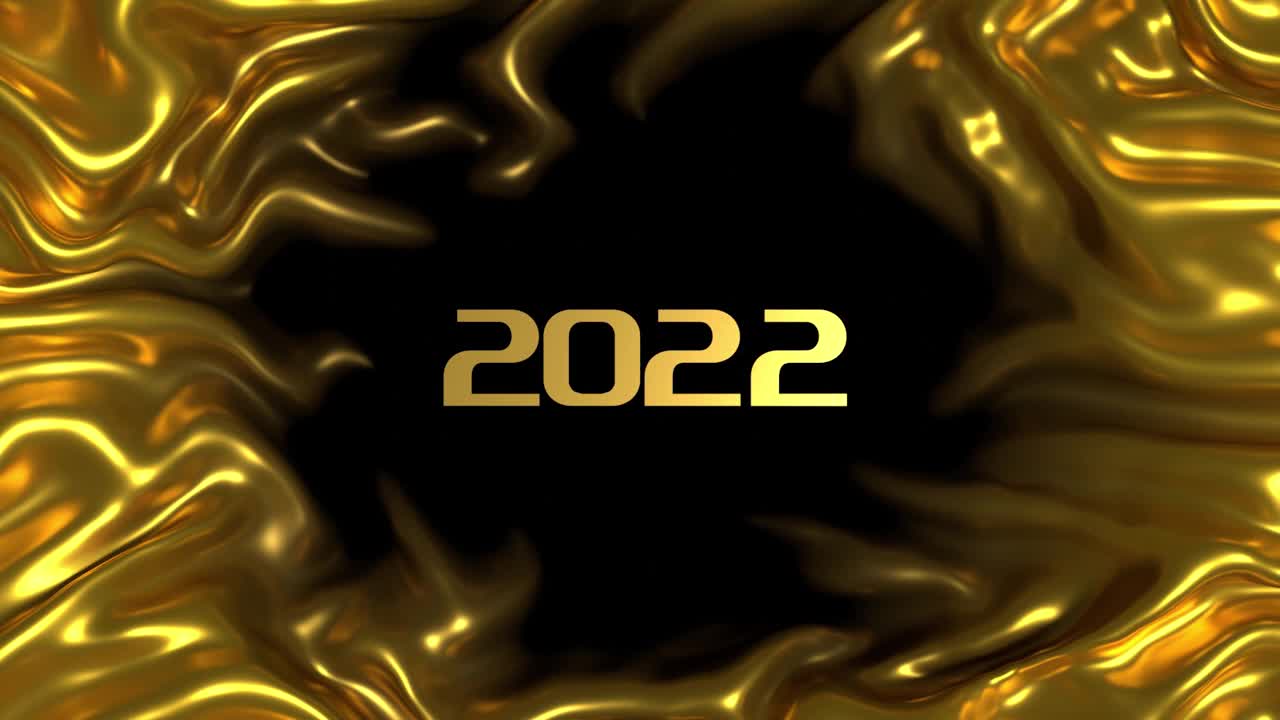 2022年新年贺卡抽象金属背景4K分辨率视频素材