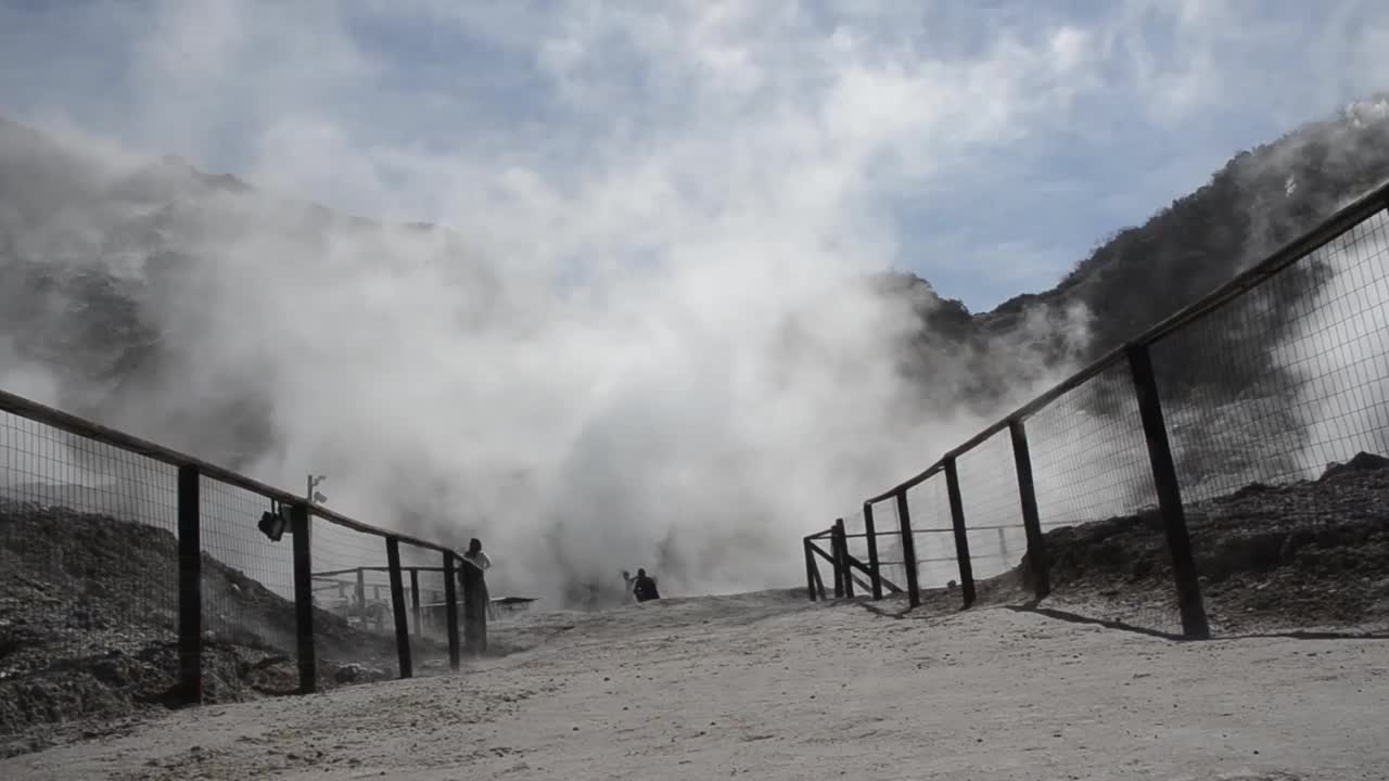 意大利火山地区的火山喷气孔视频素材