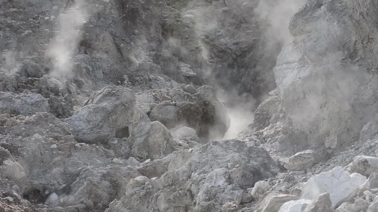 火山场，蒸汽，喷气孔，火山区，视频素材