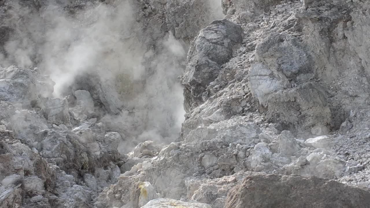 火山场，蒸汽，喷气孔，火山区，视频素材