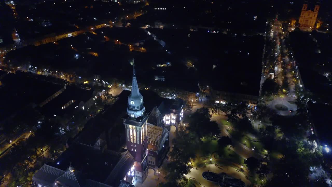 苏波提卡市中心的夜景视频素材