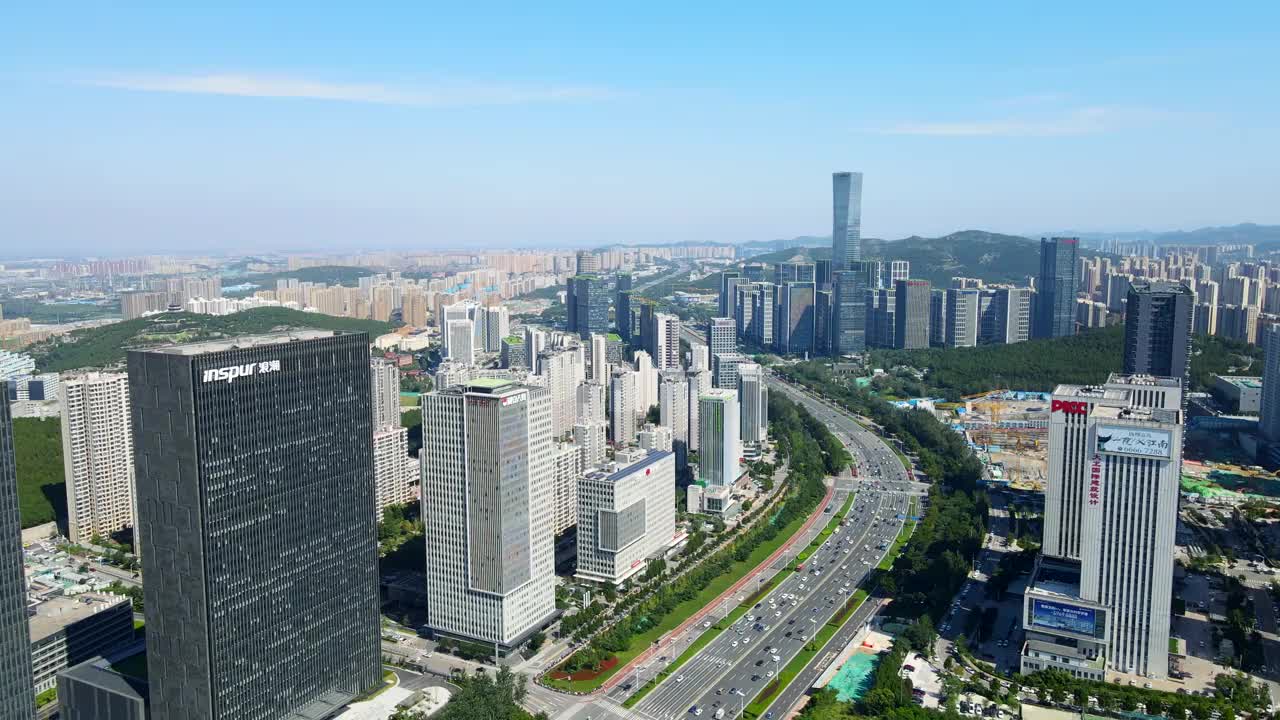 济南金融区建筑景观拍摄视频素材