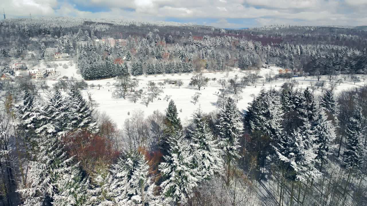 风景冬季景观航拍视频素材